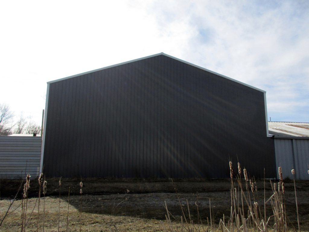 Cliff - Elkhart, IN 50 x 72 x 19.5 Commercial addition. Charcoal roof and sides with White trim.